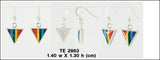 Rainbow Triangle Silver Earrings TE2863