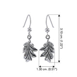 Oak Leaves Silver Hook Earrings TER048
