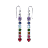 Silver Chakra Earrings with Gemstones TER414