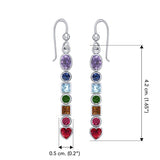 Silver Chakra Earrings with Gemstones TER414