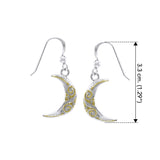 Celtic Moon Spiral Silver and 14K Gold accent Earrings TEV2914