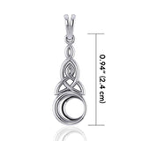 Celtic Triquetra Crescent Moon Sterling Silver Pendant TP1358