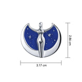 Oberon Zell Astra Star Goddess Sterling Silver Pendant with Enamel TP3198