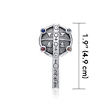Astrologers Cross Sterling Silver Pendant With Mix Gems TP3572