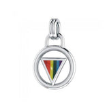 Rainbow Encircled Triangle Silver Pendant TP523 - Jewelry