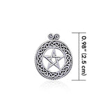 Large Celtic Pentagram Pentacle Sterling Silver Pendant TP715
