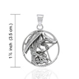 Dragon Clutching Pentacle Sterling Silver Pendant TP976