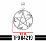 Oak Leaf Pentacle Sterling Silver Pendant TPD4219