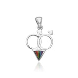 Mars Rainbow Triangle Silver Pendant TPD308 - Jewelry