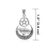 Raven on Crecent Moon and Pentacle Pendants TPD4224