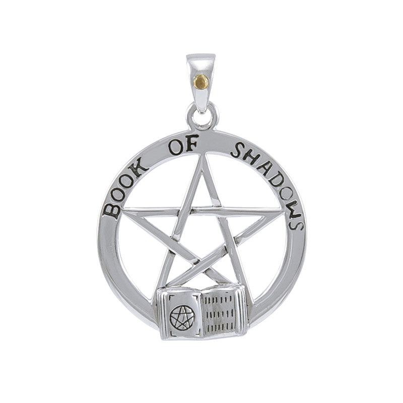 The Pentacle with Book of Shadows Silver Pendant TPD4547
