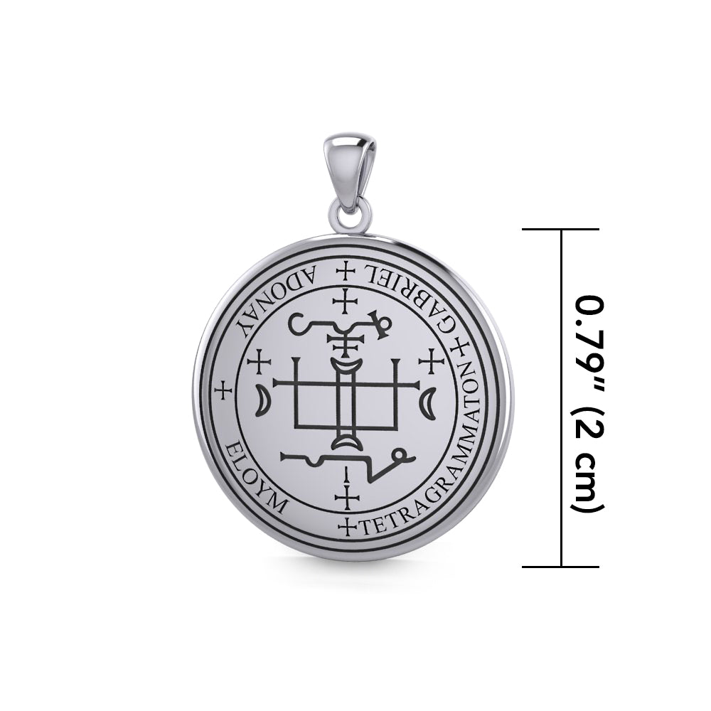 Sigil of the Archangel Gabriel Small Sterling Silver Pendant TPD4783