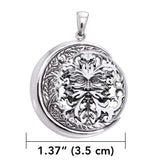 Oberon Zell Green Man on Crescent Moon Silver Pendant TPD6131