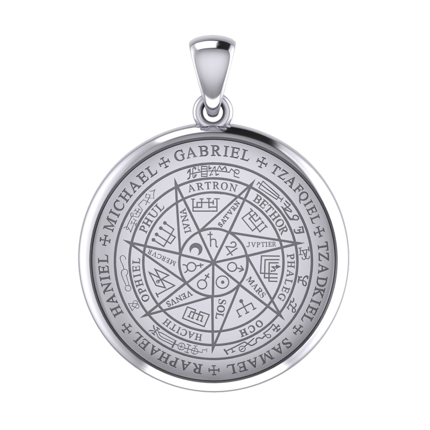 Sigil of Seven Archangels Inspired Silver Pendant TPD6134