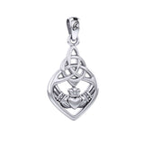 Celtic Claddagh Triquetra Heart Sterling Silver Pendant - Symbol of Eternal Love by Peter Stone Jewelry TPD6205