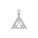 Celtic AA Recovery Symbol  Sterling Silver Pendant TPD6329