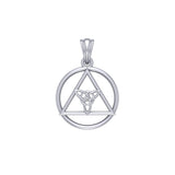 AA Recovery Symbol with Triquetra Sterling Silver Pendant TPD6330