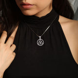 AA Recovery Symbol with Triquetra Sterling Silver Pendant TPD6330