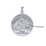 AA Recovery Tree of Life Double Sided Sterling Silver Pendant TPD6334