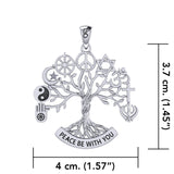 Tree of Life with Peace and Faith Symbols Sterling Silver Pendant TPD6364