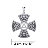 Templar Cross with AA Symbol Sterling Silver Pendant TPD6376