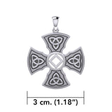 Templar Cross with NA Symbol Sterling Silver Pendant TPD6379