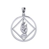 NA Recovery Symbol with Christogram Sterling Silver Pendant TPD6383