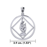 NA Recovery Symbol with Christogram Sterling Silver Pendant TPD6383