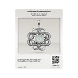 Ouroboros Snake with Celtic Knot Sterling Silver Pendant with Gem TPD6410