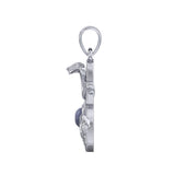 Triple Snake with Celtic Trinity Knot Sterling Silver Pendant with Gem TPD6426