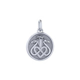 Triple Snake with Celtic Heart Sterling Silver Pendant TPD6429