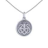 Triple Snake with Celtic Heart Sterling Silver Pendant TPD6429