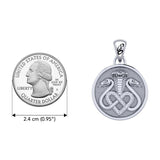 Triple Snake with Celtic Heart Sterling Silver Pendant TPD6429