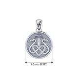 Triple Snake with Celtic Heart Sterling Silver Pendant TPD6429