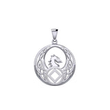 Celtic Phoenix with NA Recovery Symbol Sterling Silver Pendant TPD6432