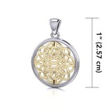 Celtic Knotwork Silver and 14K Gold accent Pendant TPV153