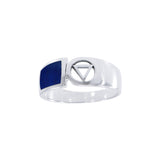 Pride Symbol with Rainbow Color Inlay Silver Ring TR285