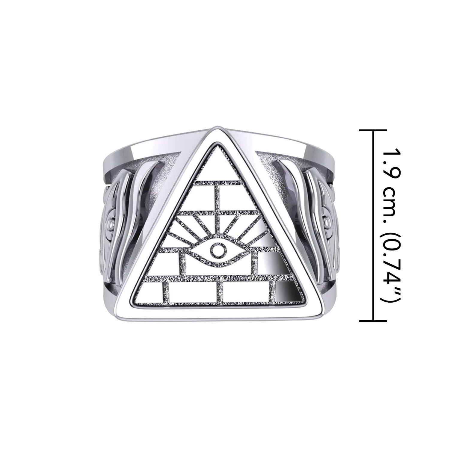 Eye of Providence Silver Ring With Eye of Horus Side TRI2412