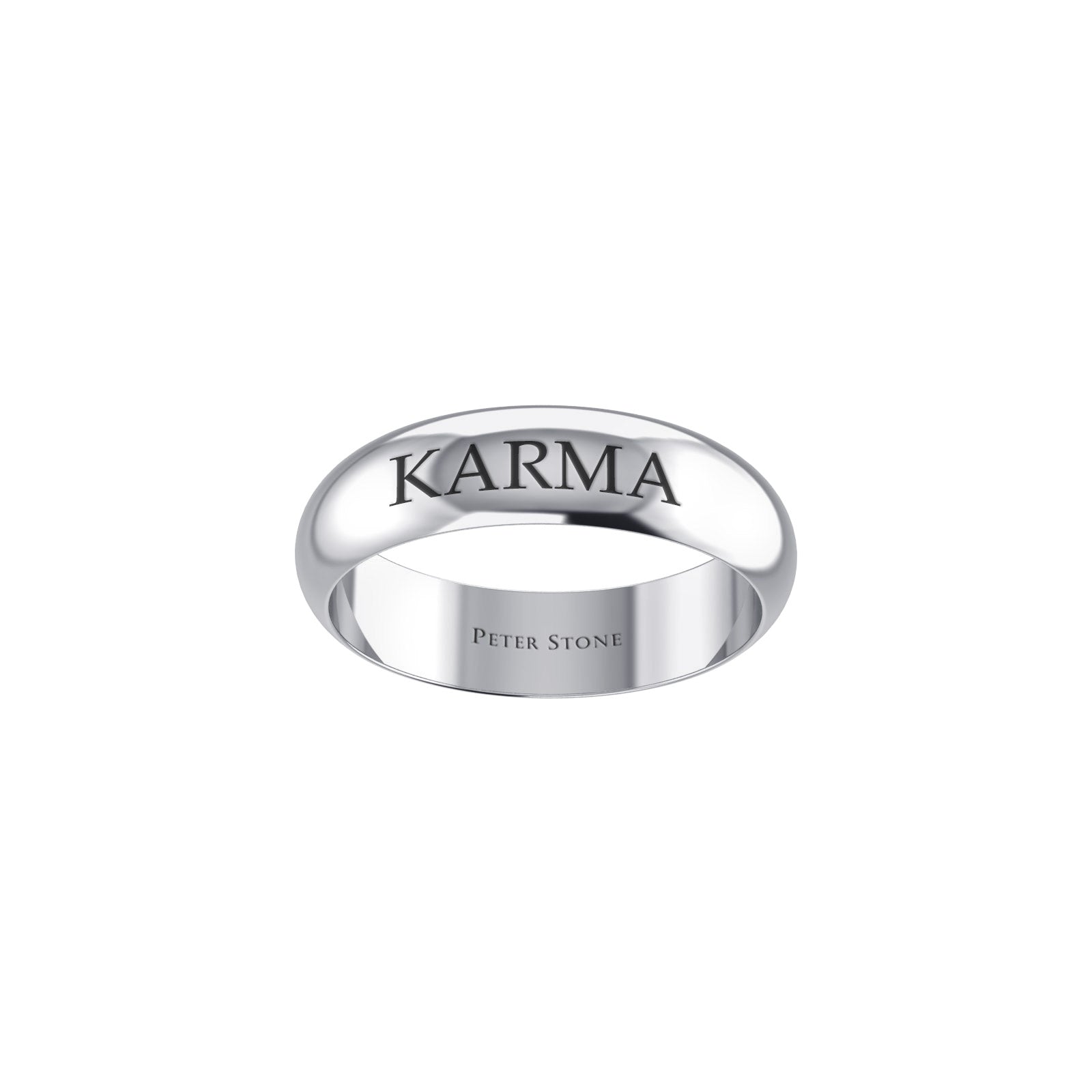 Karma Silver Band Ring TRI2421