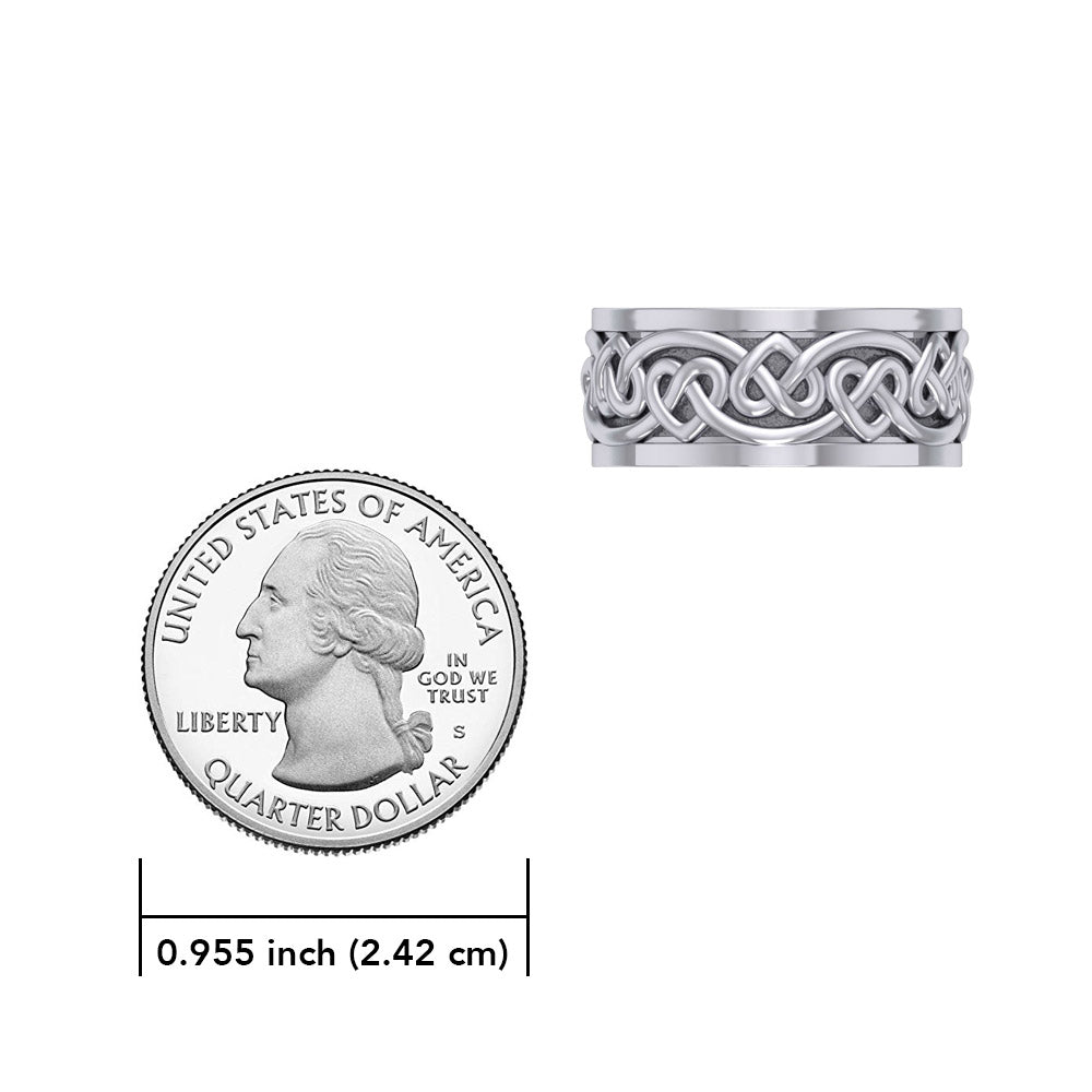 Celtic Heart Silver Spinner Ring TRI2454