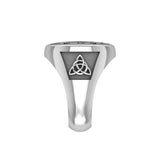 Successful Business Solomon Seal Silver Signet Men Ring with Triquetra TRI2499