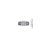 Harm None with Peace Symbols Sterling Silver Ring TRI2579
