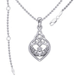Celtic Claddagh Triquetra Heart Sterling Silver Pendant - Symbol of Eternal Love by Peter Stone Jewelry TPD6205