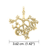 Cimaruta - Witch Silver with 18K Gold Vermeil Plate Pendant VPD3134