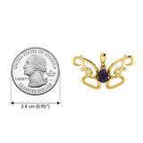Peter Stone Identity Butterfly Gold Vermeil Plate on Sterling Silver Pendant with Gemstone VPD6428