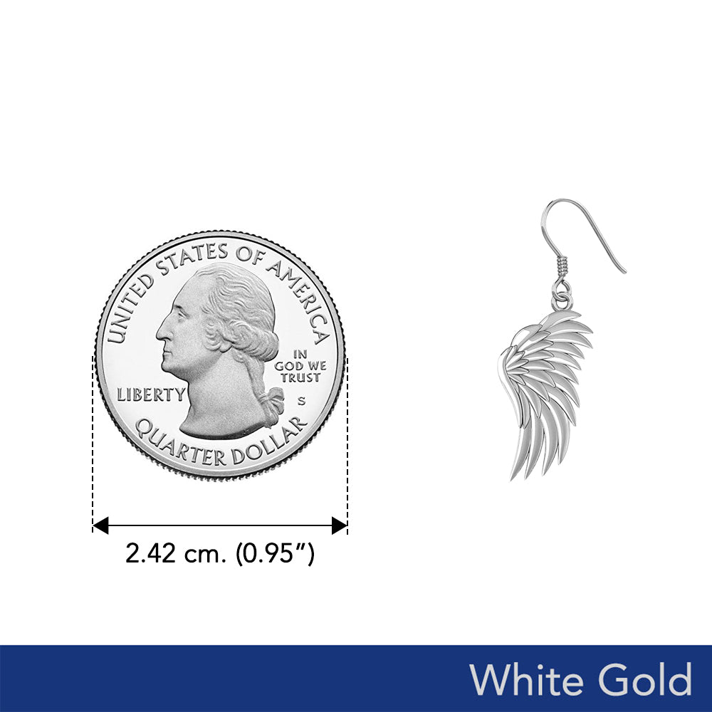 Angel Wings Solid White Gold Earrings WER1945