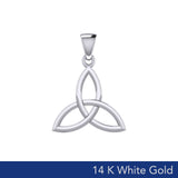 Celtic Trinity Knot 14K White Gold Pendant Small Size WPD5607