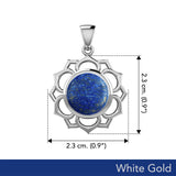 Chakra Solid White Gold Pendant with Large Stone WPD5687