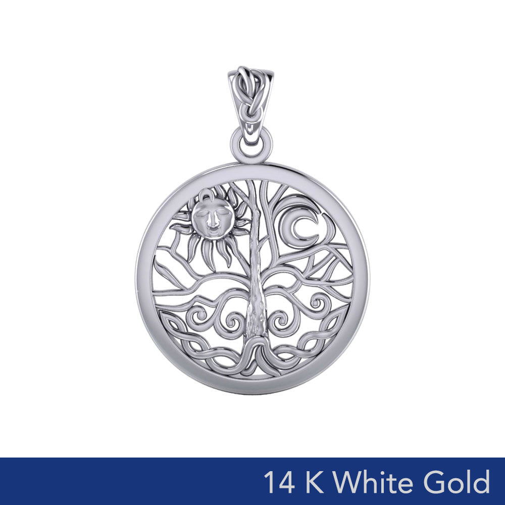 Celtic Tree of Life 14K White Gold Pendant WTP3109