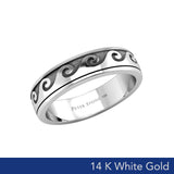 Wave Curl 14K White Gold Spinner Ring WTR1674
